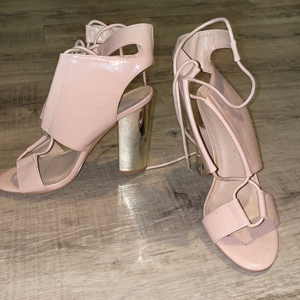 Pink and gold heels size 7